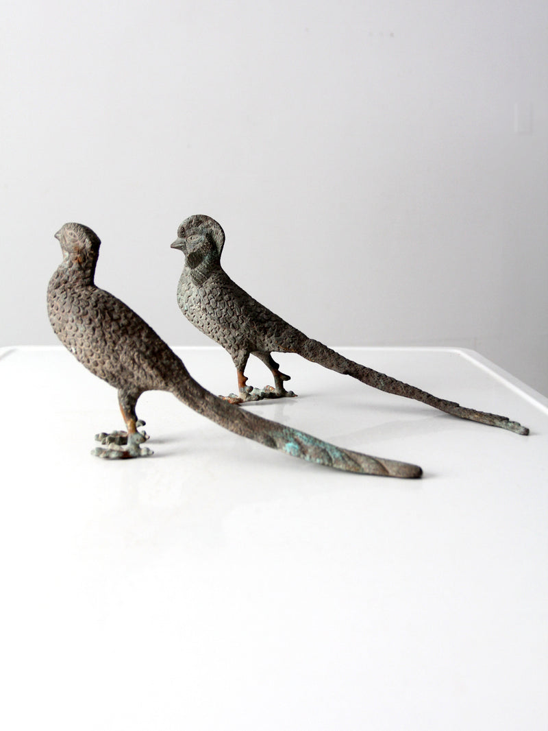 mid-century tabletop pheasant pair