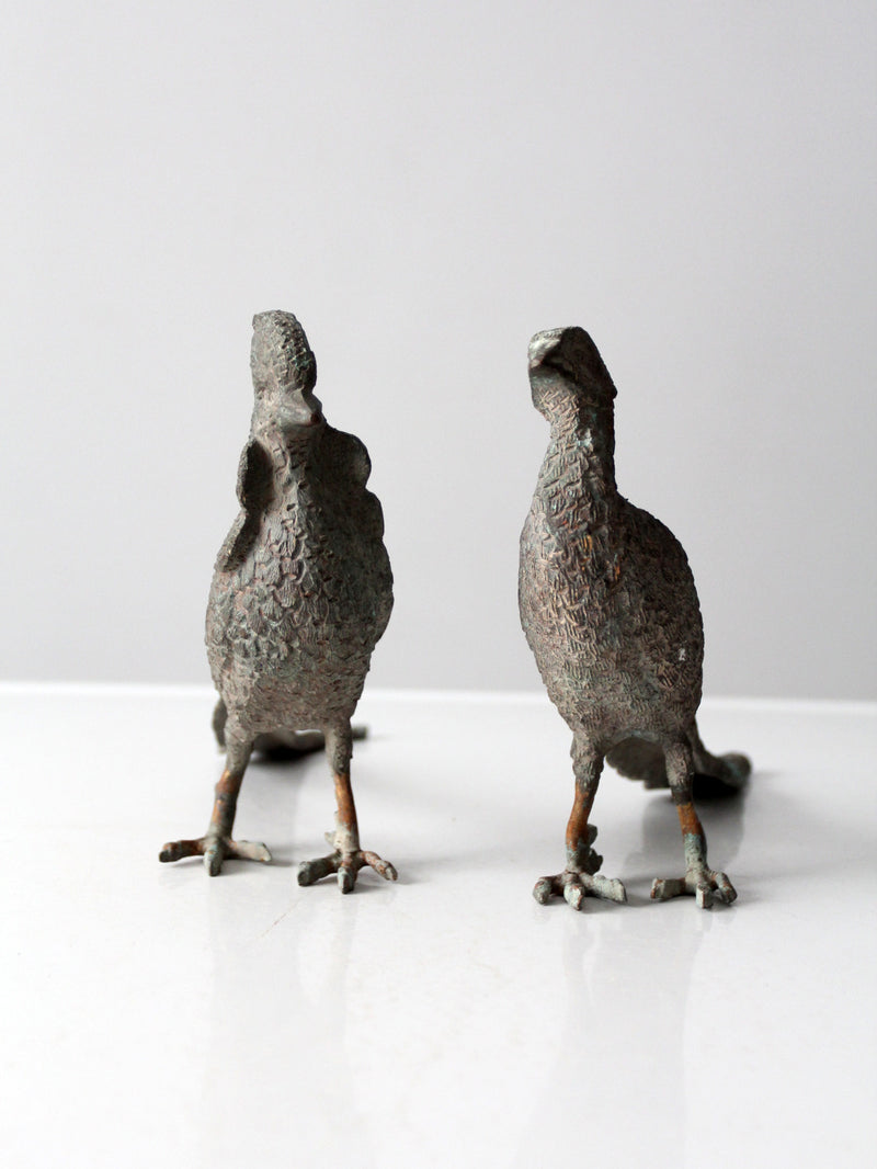 mid-century tabletop pheasant pair