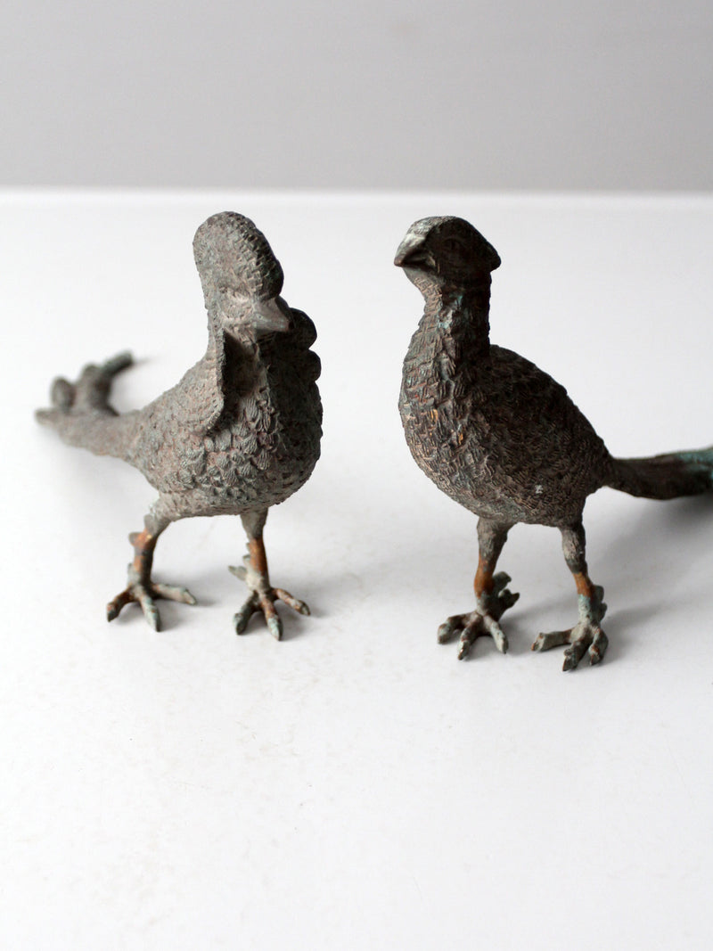 mid-century tabletop pheasant pair