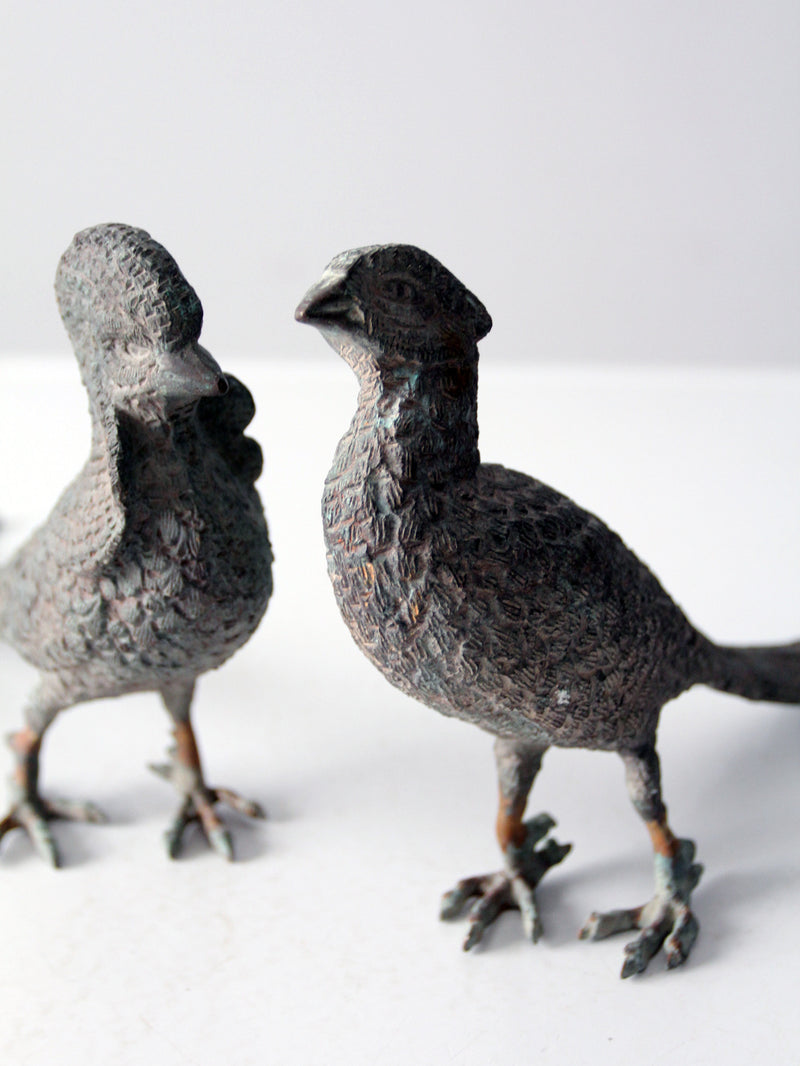 mid-century tabletop pheasant pair