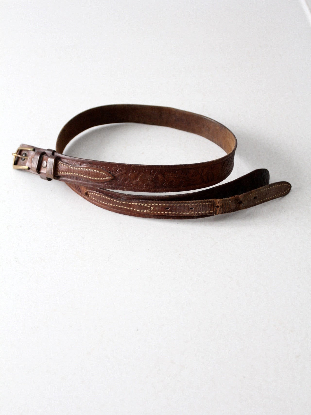 vintage western overlay leather belt