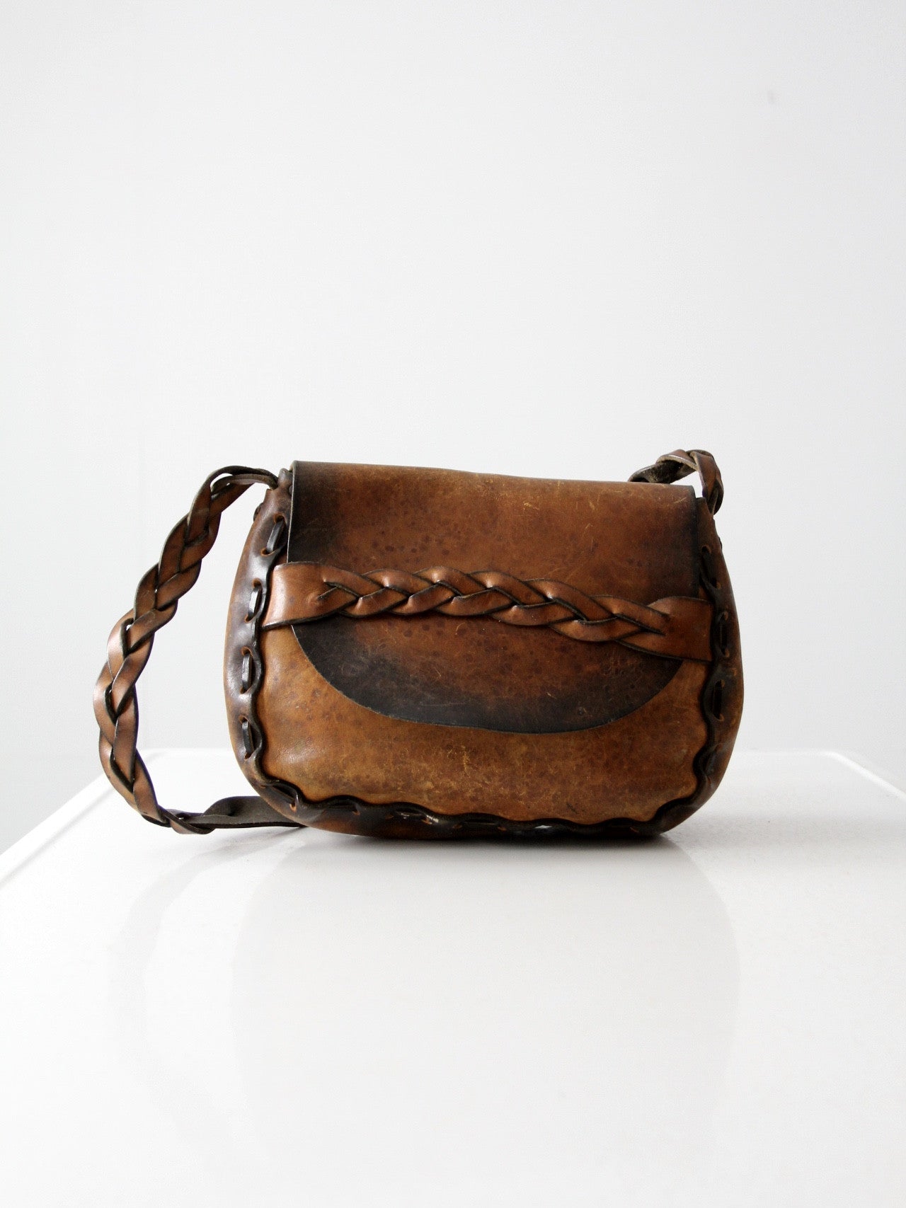 vintage 60s hand-crafted leather bag