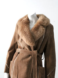 vintage 70s shearling full length coat