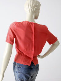 vintage 1940s blouse with button back