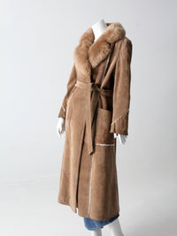 vintage 70s shearling full length coat