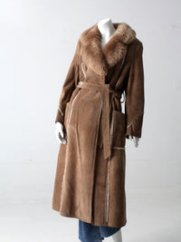 vintage 70s shearling full length coat