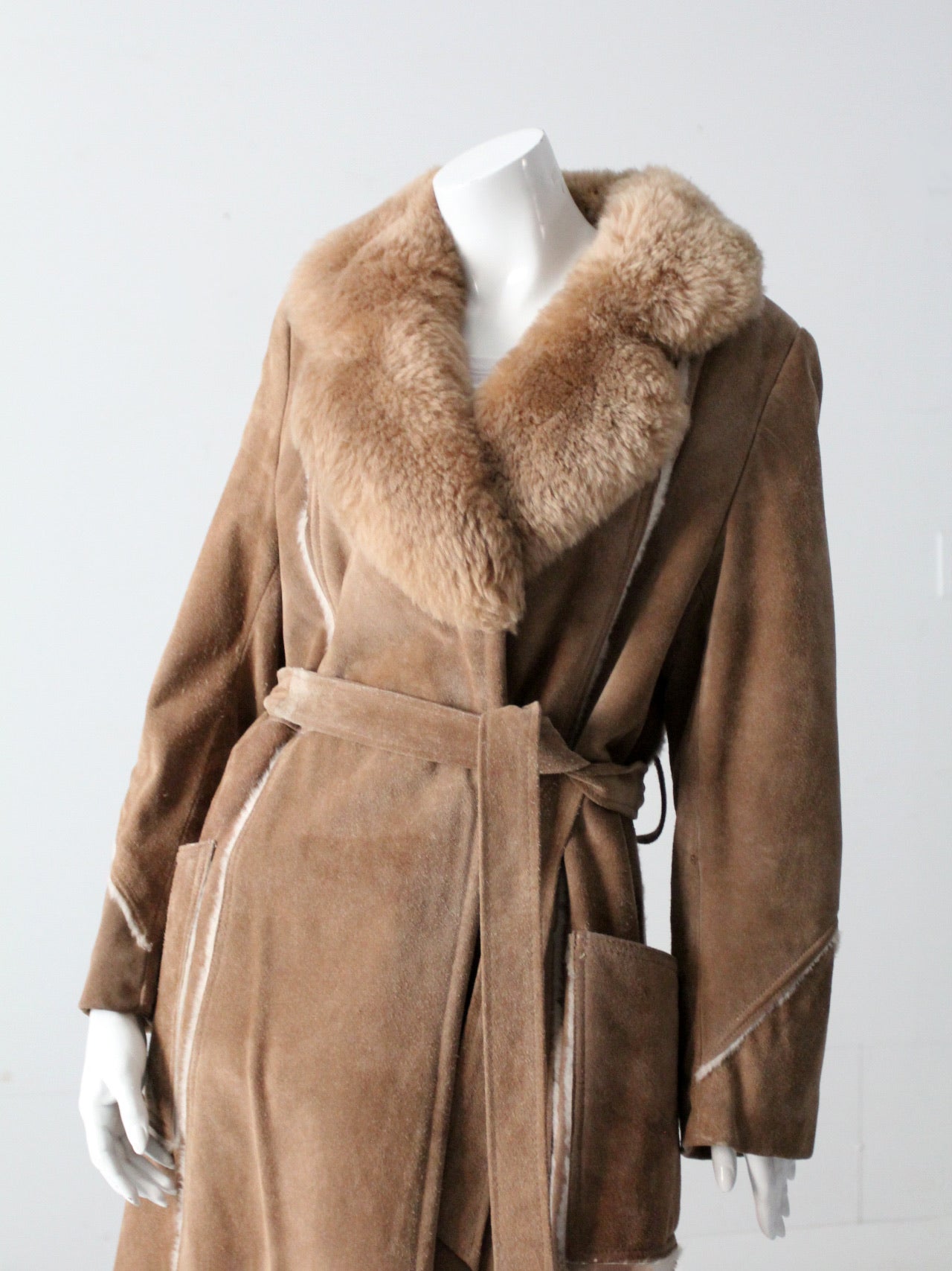 vintage 70s shearling full length coat