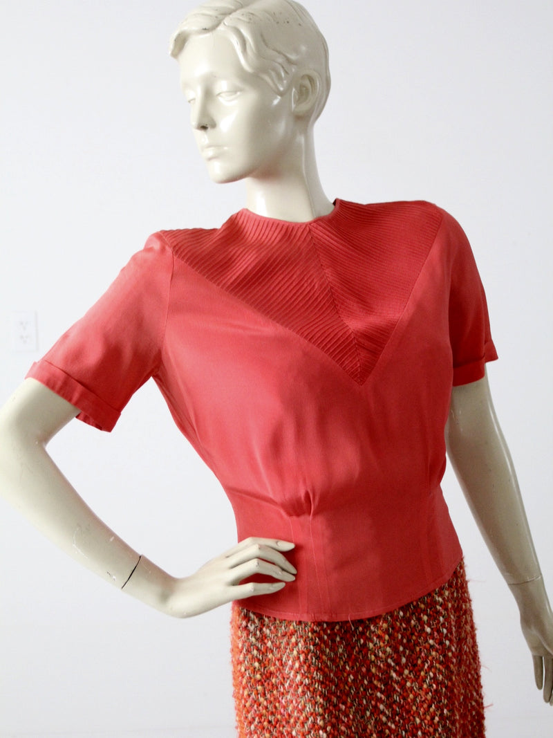 vintage 1940s blouse with button back