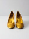 vintage gold metallic pumps