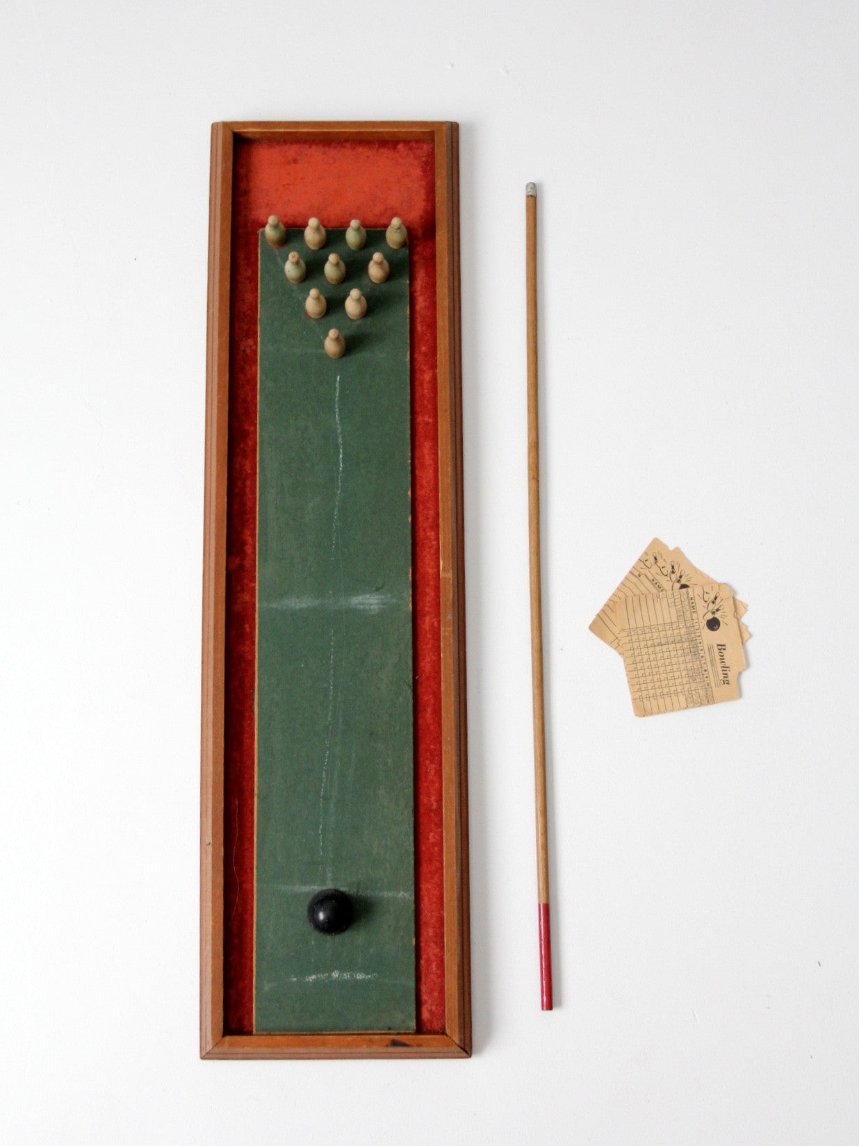 mid-century tabletop bowling game