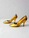 vintage gold metallic pumps