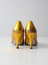 vintage gold metallic pumps