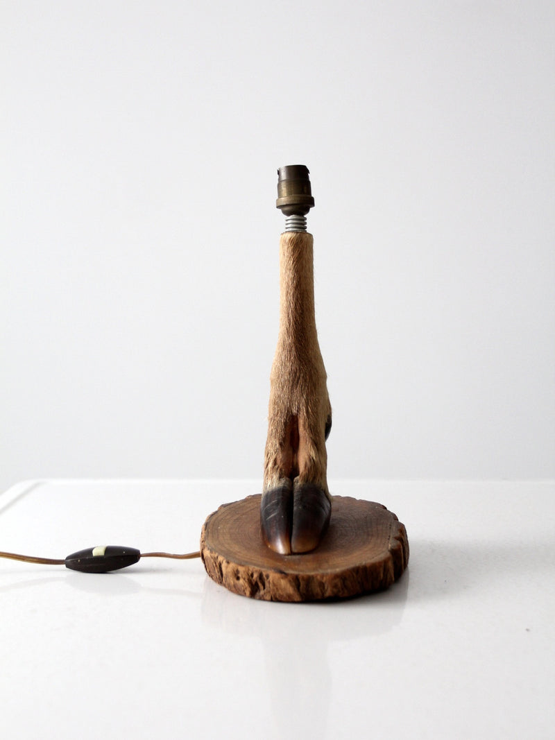 vintage deer hoof table lamp