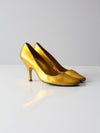 vintage gold metallic pumps