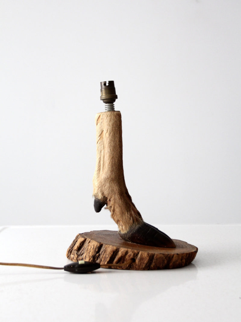vintage deer hoof table lamp