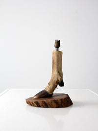 vintage deer hoof table lamp