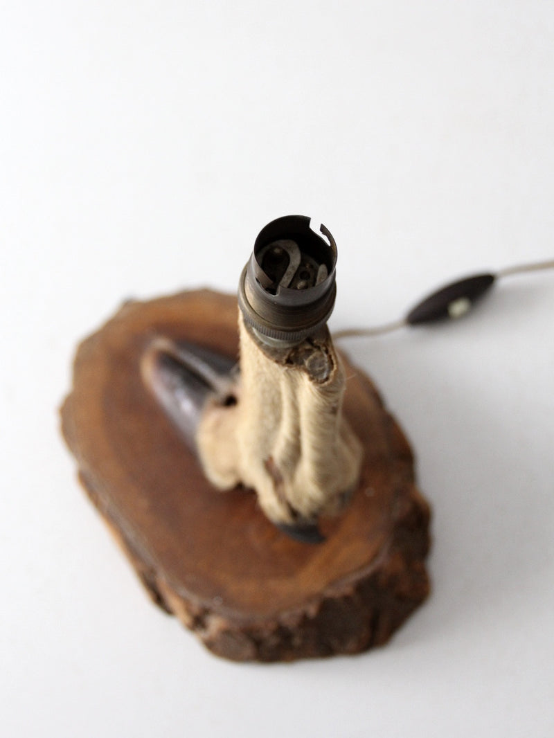 vintage deer hoof table lamp