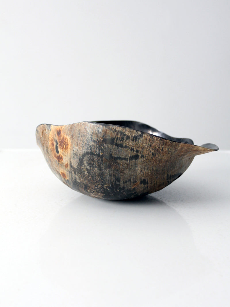 vintage  water buffalo horn bowl