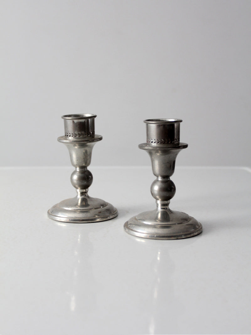 vintage Revere pewter candlestick holder pair