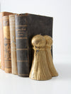vintage brass tassel bookends pair