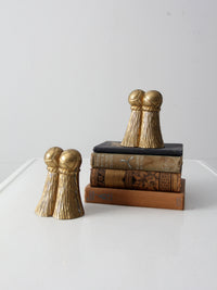 vintage brass tassel bookends pair