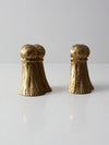 vintage brass tassel bookends pair