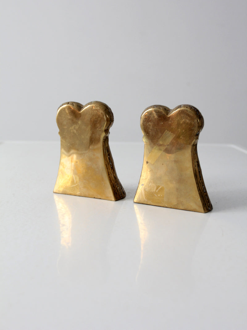 vintage brass tassel bookends pair