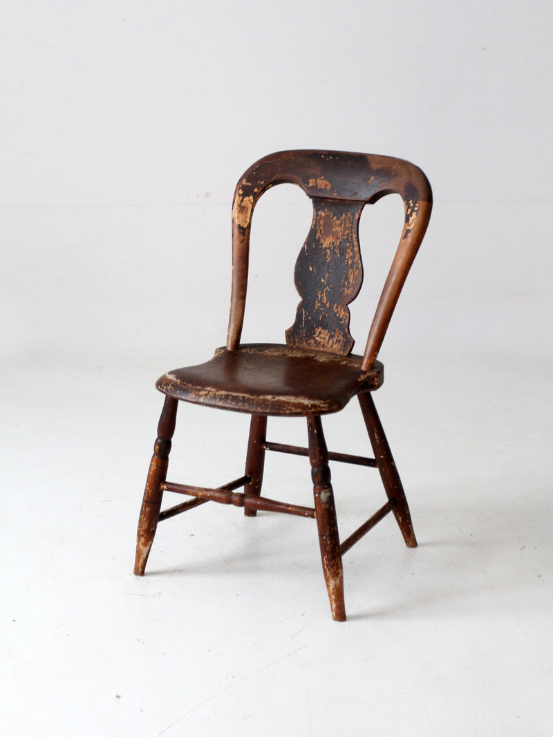antique balloon back dining chair