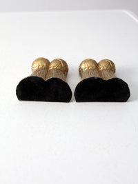 vintage brass tassel bookends pair