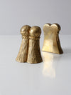 vintage brass tassel bookends pair
