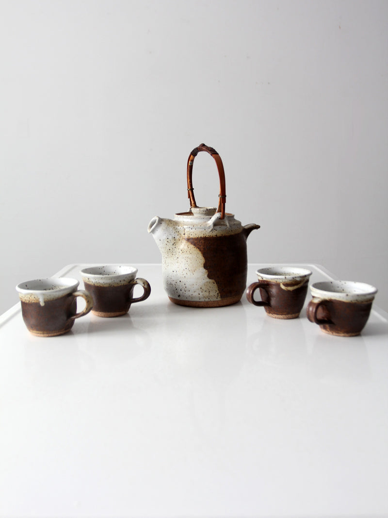vintage Japanese studio pottery tea set