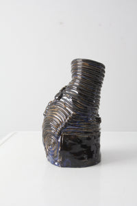vintage coil free form pottery vase