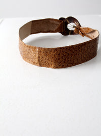 vintage 70s wide belt with brutalist art buckle