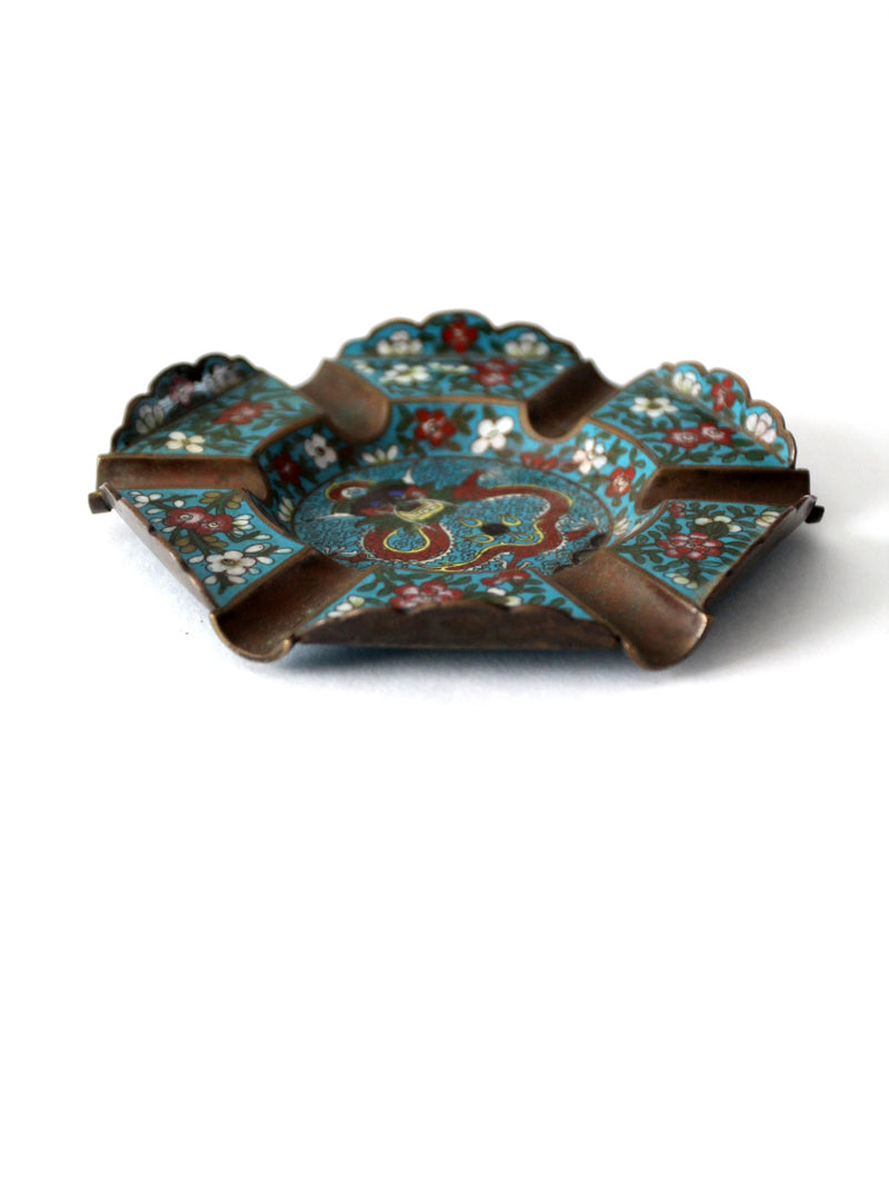 antique Chinese cloisonne ashtray