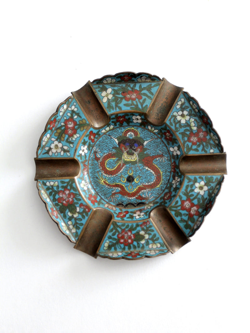 antique Chinese cloisonne ashtray
