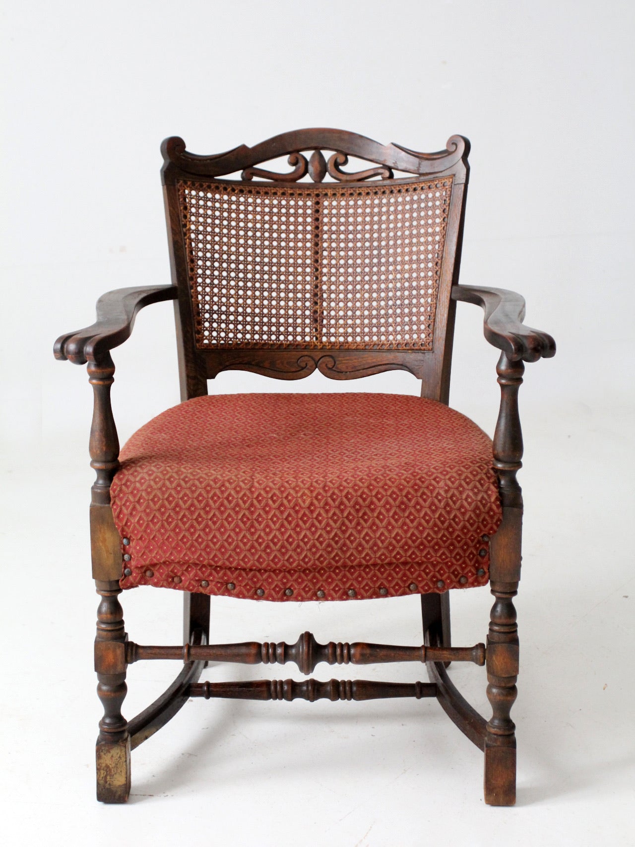 antique Louis Xlll style arm chair with cane back – 86 Vintage