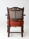 antique Louis Xlll style arm chair with cane back