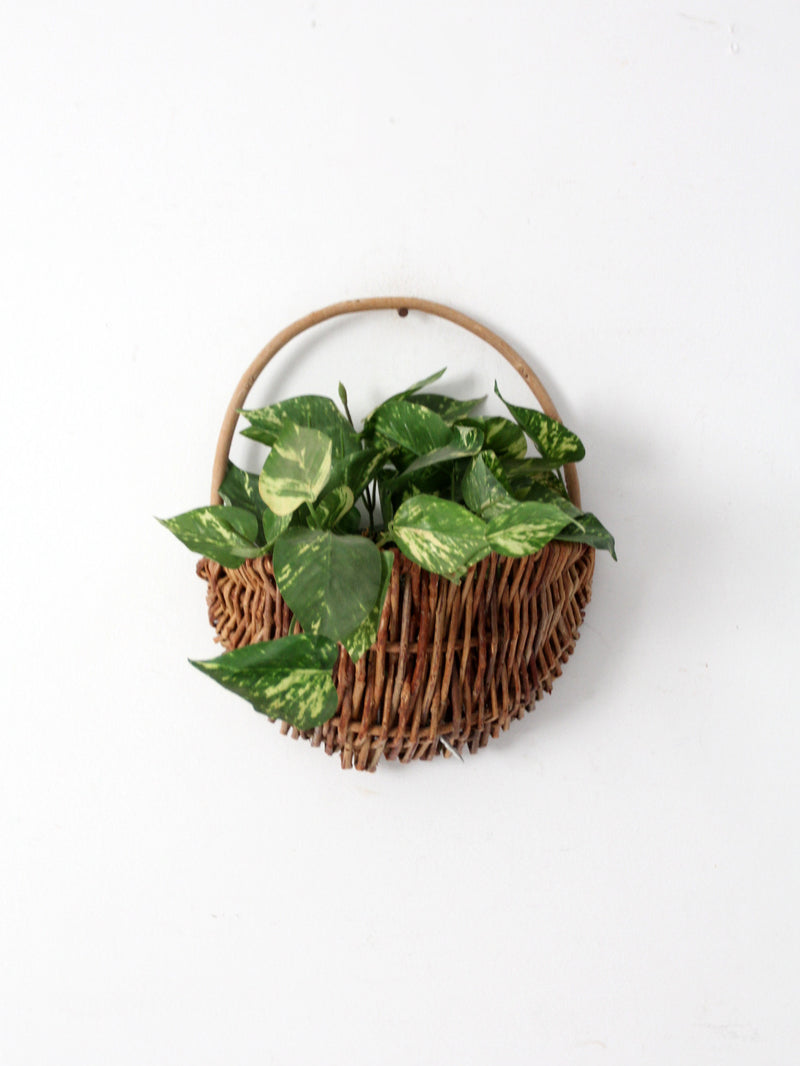 vintage woven wall basket