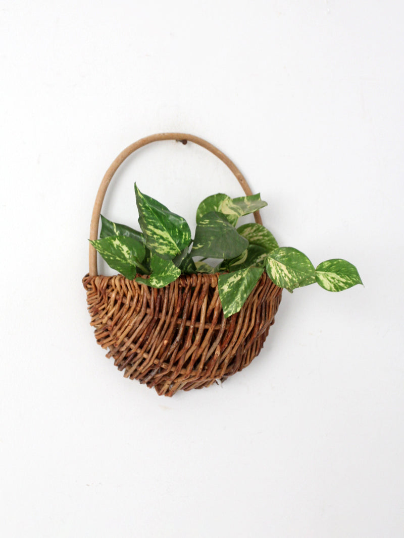 vintage woven wall basket