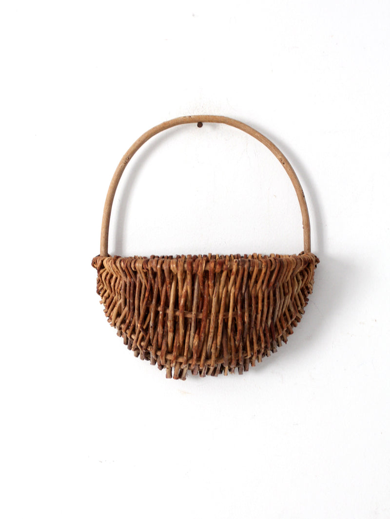 vintage woven wall basket