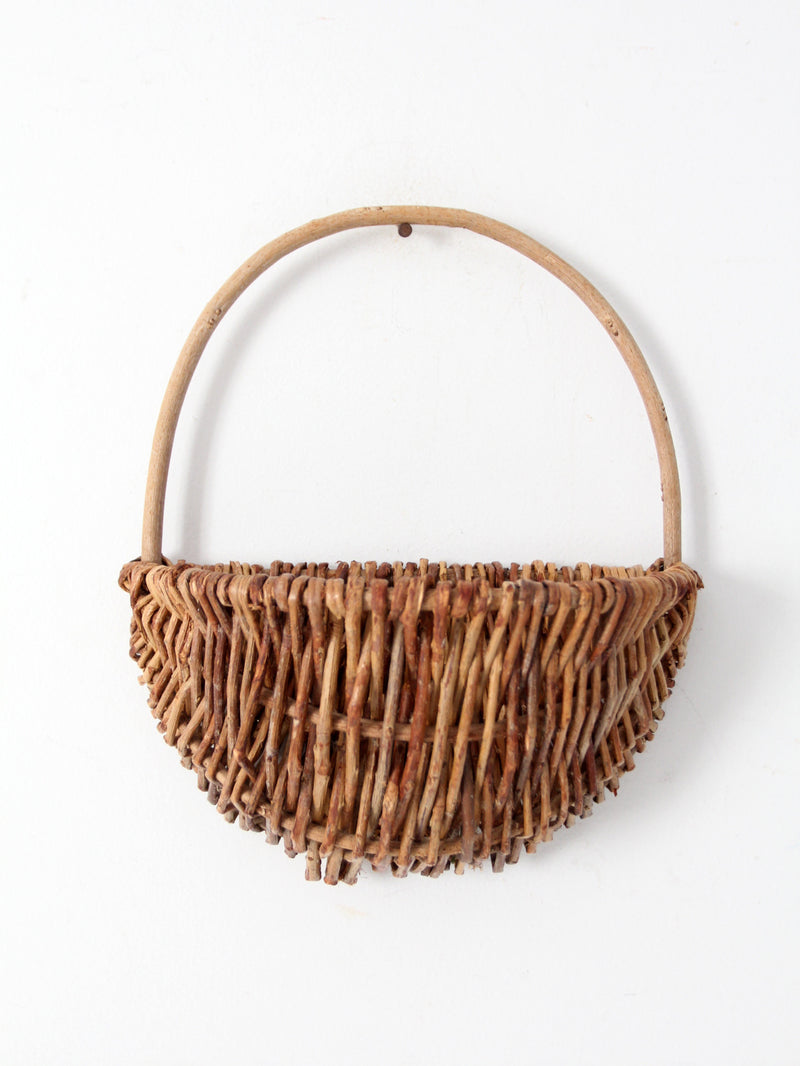 vintage woven wall basket