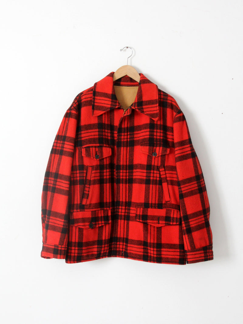 vintage plaid hunting coat