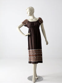 vintage 70s embroidered peasant dress