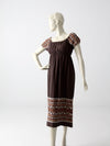 vintage 70s embroidered peasant dress