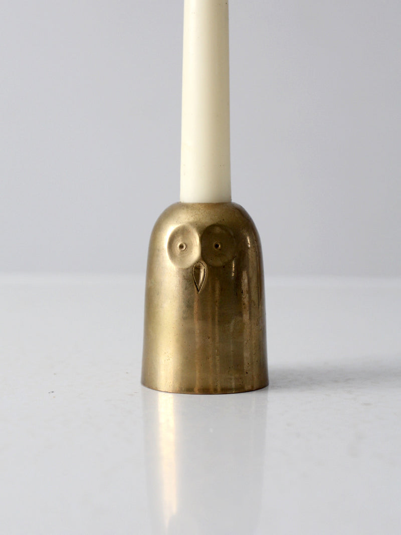 mid century owl candlestick holder