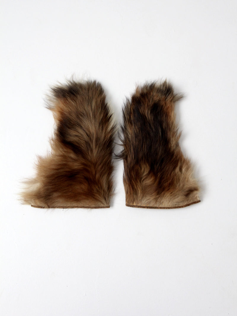 antique fur mittens