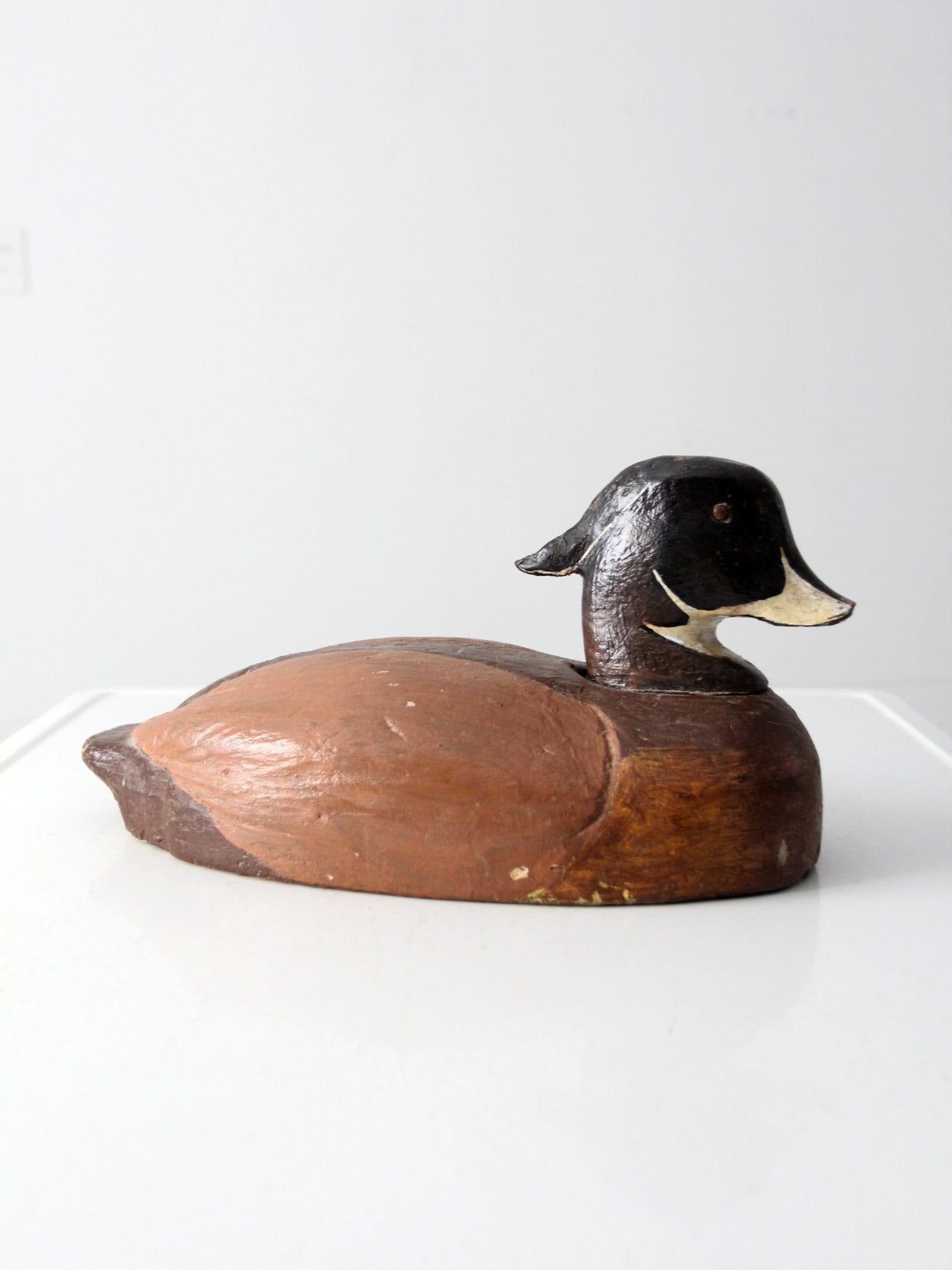 vintage cork wood duck decoy