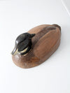 vintage cork wood duck decoy