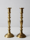 antique brass candlestick holders pair