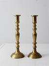 antique brass candlestick holders pair